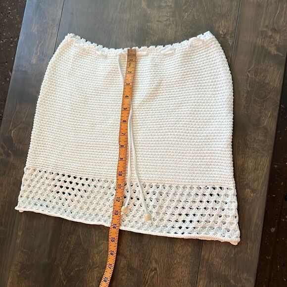 Crochet Knitted 2Pcs Hollow Out Backless Tube Top+Elastic Waist Mini Skirt Set - Picture 14 of 16